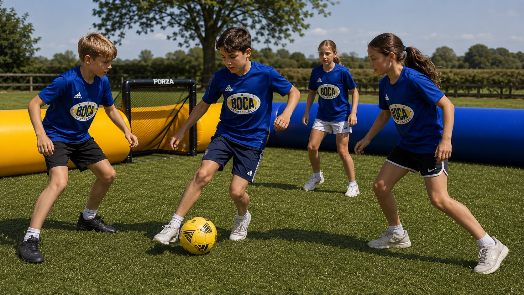 Children playing football